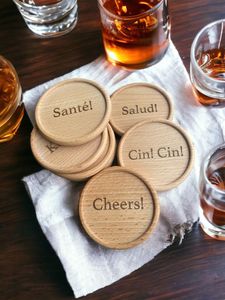 Handcrafted Natural <b>Wooden</b> <b>Coasters</b> with Anti-Scratch Pads for Hot and Cold Beverages Ideal for Dining Table walnut <b>coasters</b> - Product Image 4