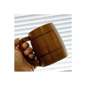 Mug à bière en bois massif avec poignée, tasse à café ou à thé en bois d'acacia, mug rustique en bois, cadeau personnalisé fait main, tasse avec logo - Product Image 5