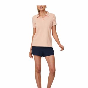Polo de Primera Calidad para Mujer, Color Rosa, Manga Corta, Color Sólido, Tejido de Punto Informal, Largo Regular, Transpirable, Poliéster - Product Image 1