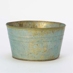 Rustic Corrugated Galvanized Metal <b>Planter</b> Set Industrial Round Zinc Flower Pot Indoor Outdoor Garden Decorative Plant Pots - Product Image 4