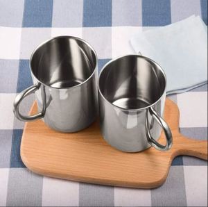 Stainless Steel Coffee <b>Cup</b> Double Layer Milk Tea Mug with Handle for Camping School Beer Tumbler - Product Image 5