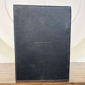 New Arrival <b>A4</b> <b>Document</b> <b>Folder</b> Hand Tooled Leather Luxury Checkered Design Padfolio Binder Genuine Leather Office Meeting <b>Folder</b> - Product Image 5