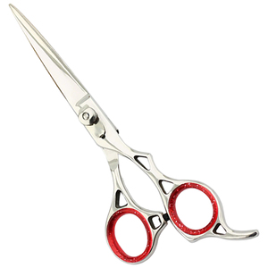 Ciseaux de coiffure 6'' avec logo personnalisé, faible MOQ, professionnels, en acier inoxydable, lame tranchante, durables, réutilisables, pour la coupe de barbe, OEM - Product Image 1