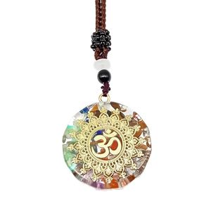Om Bloom 18K Gold Plated Om Symbol Necklace with Zircon and Pearl 30 Inch Adjustable Rope Chain for Men and Boys - Product Image 3