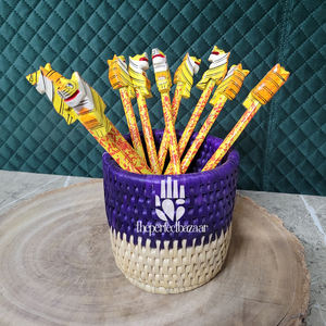 Lápiz Portátil de Madera Amarillo con Impresión Digital para Regalos de Bienvenida - Product Image 1