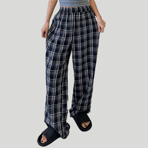 <b>Cheap</b> Flannel Plaid Long <b>Pajama</b> Pant Men's Night Winter 100% Cotton Sleep Wear Check Design Woven Plaid Bottom <b>Pajama</b> Men's Pant - Product Image 1