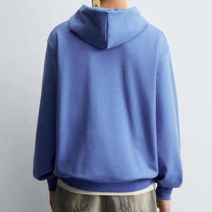 Sudadera con Capucha Morada Claro de Talla Grande para Hombre, Estilo Relajado, Moda Urbana Minimalista, Cómoda para Uso Diario - Product Image 2