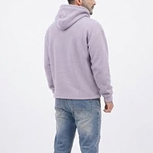 Sweat-shirt à capuche violet pour homme, personnalisé, de haute qualité, avec imprimé oiseau blanc, coupe classique, en coton tricoté, pour l'automne, décontracté, vente en gros - Product Image 2
