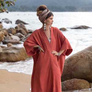 Vêtements de plage d'été pour femmes avec imprimé floral numérique blanc de bohème personnalisé Kimono à manches longues en dentelle Robe bandeau soutien-gorge 1 pièce - Product Image 1