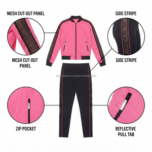 Custom Women's Windbreaker Tracksuit Two Piece <b>Nylon</b> Set Wholesale OEM Logo Sportswear <b>Track</b> Jacket Jogger <b>Pants</b> Fitness Apparel - Product Image 6
