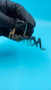 Pendentif personnalisé avec nom en lettres serties de diamants, coupe baguette, en moissanite, style hip-hop - Product Image 2
