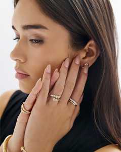 Bypass Solitaire Bands Minimalist Cocktail Bezel Set Ring 1 ct Diamond Statement Ring Swirl Snack 14k 18k Solid Gold Wholesale - Product Image 6