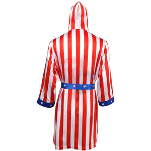 Adult Men's Satin American Flag Boxing Costume Robe Cloak with Hood | Standard Satin Boxing Robe with hood Whole Sale Price 2026 - Product Image 6