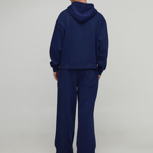 Conjunto Deportivo de 2 Piezas para Hombre, Estilo Urbano, Holgado, de Algodón Grueso, con Sudadera con Capucha y Pantalones Jogger, Casual, Talla Grande - Product Image 2