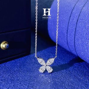 Dainty Butterfly Diamond Pendant Necklace 925 Sterling <b>Silver</b> Minimalist Floral Cluster Necklace for Women Daily Fine Jewelry - Product Image 4