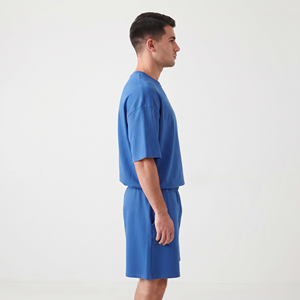 Nouvel ensemble de survêtement 2 pièces pour homme, collection été, coupe ample, avec t-shirt à manches courtes et short de jogging, personnalisable avec logo – Vente chaude - Product Image 2