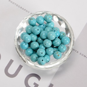 Perles rondes lisses bleu turquoise 6 mm, brin de 15,5 pouces - Product Image 5