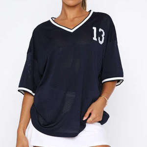 T-shirts en jersey à séchage rapide, coupe ample, avec impression en relief, pour le football, le baseball, le basketball, t-shirts en mesh - Product Image 3