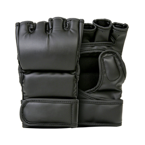 ถุงมือฝึกซ้อม PU แบบครึ่งนิ้ว พร้อมสายรัดข้อมือแบบปรับได้ กันน้ำและระบายอากาศได้ดี สำหรับศิลปะการต่อสู้ สีดำ สำหรับทุกเพศ - Product Image 1