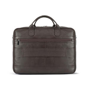 Dark Brown Executive Genuine Leather Laptop <b>Bag</b> with Padded Laptop Compartment and Adjustable Shoulder Strap - Product Image 2