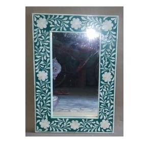 Vintage tallado a mano con incrustaciones de hueso Floral patrón espejo marco hueso sala de estar pared hogar decorativo hueso espejo marco muebles - Product Image 4