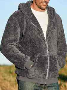 Veste polaire d'hiver surdimensionnée pour homme, col montant, respirante, coupe-vent, écologique, à fermeture éclair, vente en gros OEM de haute qualité - Product Image 3