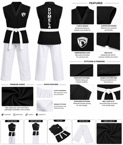 Uniforme de Taekwondo Dumela, Color Verde, Duradero, Transpirable, Cintura Alta, Ropa de Artes Marciales de Algodón para Entrenamiento - Product Image 5