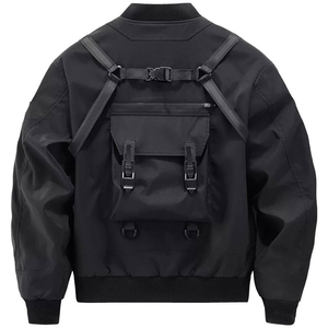 Custom Men's High Quality Stand Collar Silk Shell Breathable Oversized Bomber Jacket Zipper Front Casual Streetwear OEM Service - Product Image 3
