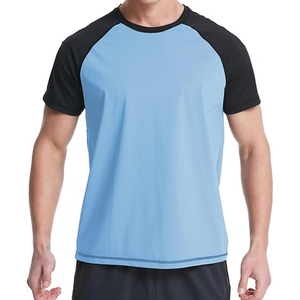 Wholesale Men Rash Guard Compression <b>T</b> Shirt Short Sleeve Swim Shirt UV Protection Custom Logo Supplier - Product Image 6