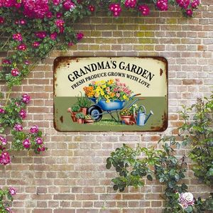 CIFbuy GrandmaFT's Garden - Targa Vintage in Metallo, Decorazione Murale in Alluminio per la Mamma, Stile Rustico, Tema 'Garden Grown for Love', Regalo - Product Image 3