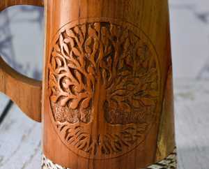 Luxury Wooden Wine <b>Mug</b>-Eco-Friendly Microwave Safe Classic Design for Home & Travel - Product Image 2