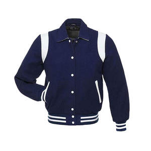 Chaqueta Varsity de Béisbol Letterman para Hombre, Azul, 100% Algodón y Lana, Estilo Urbano, Logotipo Personalizado, Diseño Moderno de Invierno - Product Image 4