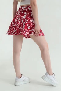Solid Eco-Friendly Waterproof Polyester/Cotton Knitted <b>Shorts</b> Skirt Mid Waist Elastic Casual Breathable Women's - Product Image 2