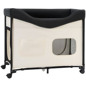Cuccia Rialzata Pieghevole per Animali Domestici in Alluminio, Letto a Castello per Cani in Tessuto Oxford 600D e Velluto Olandese, Portatile con Ruote e Supporti Laterali - Product Image 1