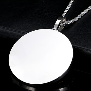 Mens Lab Grown Diamond 925 Silver Round <b>Photo</b> <b>Frame</b> Pendant Iced Out Custom Statement Necklace Luxury Fashion Jewellery Designer - Product Image 2