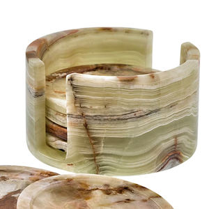 Premium Marble Onyx Coasters Set Modern Antique Design Big Slab <b>Kitchen</b> <b>Table</b> Decor <b>High</b> Quality Custom Packing - Product Image 3