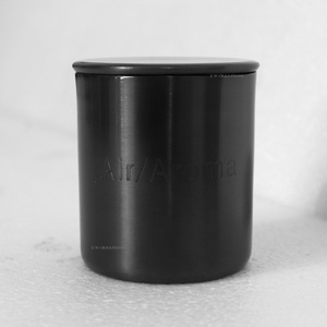 Luxury Customized Logo <b>Candle</b> Jars Stainless Steel Premium Black <b>Candle</b> Containers with Lids Metal <b>Candle</b> Jars for <b>Candle</b> Making - Product Image 1