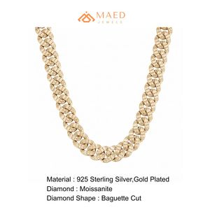 สร้อยคอโมอิสซาไนต์ชุบทอง 18K แบบ Cuban Link สไตล์ฮิปฮอป สำหรับผู้หญิงและผู้ชาย เหมาะสำหรับงานปาร์ตี้ ของขวัญสุดหรู เครื่องประดับชั้นดีจากนิวยอร์กซิตี้ - Product Image 6