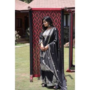 Hermoso conjunto de traje de trabajo con bordado de múltiples agujas para mujer para fiestas - Product Image 2