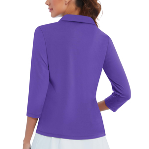 Camisa Polo de Manga Larga para Mujer, Tela de Poliéster, Corte Clásico, Tela Suave, Ropa Casual de Oficina, Proveedor OEM Personalizado para Camisas Polo - Product Image 6