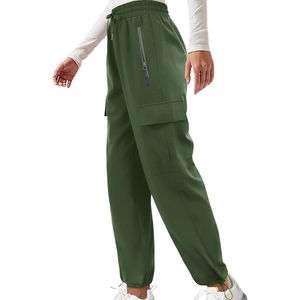 Pantalon cargo streetwear élégant pour femme, personnalisé, hiver, haute qualité, taille haute élastique, respirant, matière personnalisée, crocheté - Product Image 6