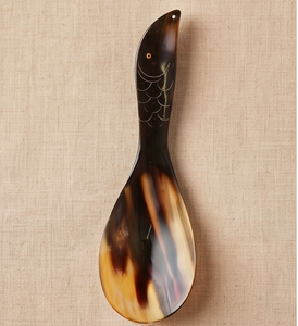 Nouvelle cuillère à tête large en corne et bois, avec manche motif poisson, pour la table, la vaisselle, la cuisine, les fêtes et l'hôtellerie - Product Image 1