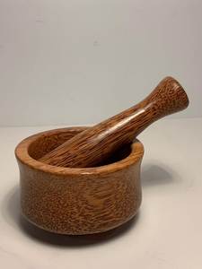 High quality Organic Hardwood Mortar and Pestle Manual Kitchen Grinding <b>Set</b> for Spices Herbs Medicines and Food Ingredients - Product Image 4