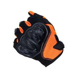 Guantes de Carreras de Dedo Completo Negros con Protección de Palma Naranja, Transpirables, con Cierre de Gancho y Bucle para Motocross y Uso en Exteriores - Product Image 2
