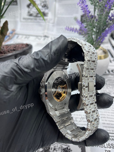 Reloj de Pulsera Mecánico de Lujo Unisex con Esfera de Esqueleto, Acero Inoxidable, Diamantes de Moissanita, Estilo Hip Hop, Regalo - Product Image 3