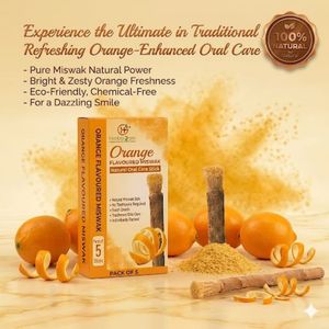 <b>Refreshing</b> Orange Flavoured Miswak With Natural Ingredients For Daily Teeth Cleaning Bright Citrus Flavor And Long Lasting Mouth - Product Image 3