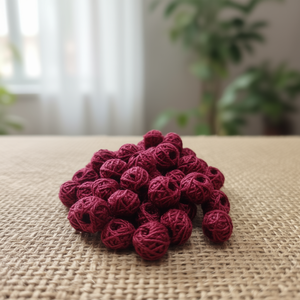Cuentas Anidadas Envueltas en Hilo de Algodón Marrón de 10-12mm con Centro Abierto para Joyería, Macramé y Manualidades, 200 Piezas al por Mayor - Product Image 3