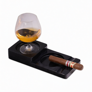 Cendrier cubique en marbre noir décoratif pour la maison et l'hôtel, design luxueux, 2 faces, à prix raisonnable - Product Image 1