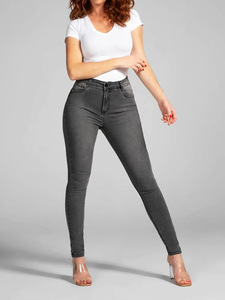Jeans ajustados de cintura alta para mujer, pantalones de mezclilla elásticos, estilo casual para el día a día, tela suave y cómoda, estilo moderno - Product Image 5
