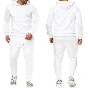 High Quality <b>Men's</b> Casual <b>Pullover</b> <b>Jacket</b> and Gym Pant Set Embroidered Hoodies for Jogging and Tracksuit Wholesale - Product Image 2